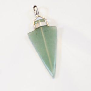 Aventurine Crystal-Tip Power Stones Silver Pendant